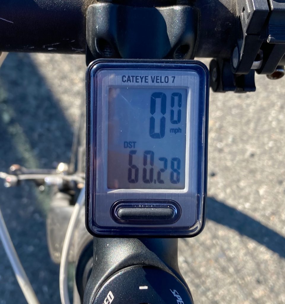 Odometer showing a mileage reading of sixty point two eight.